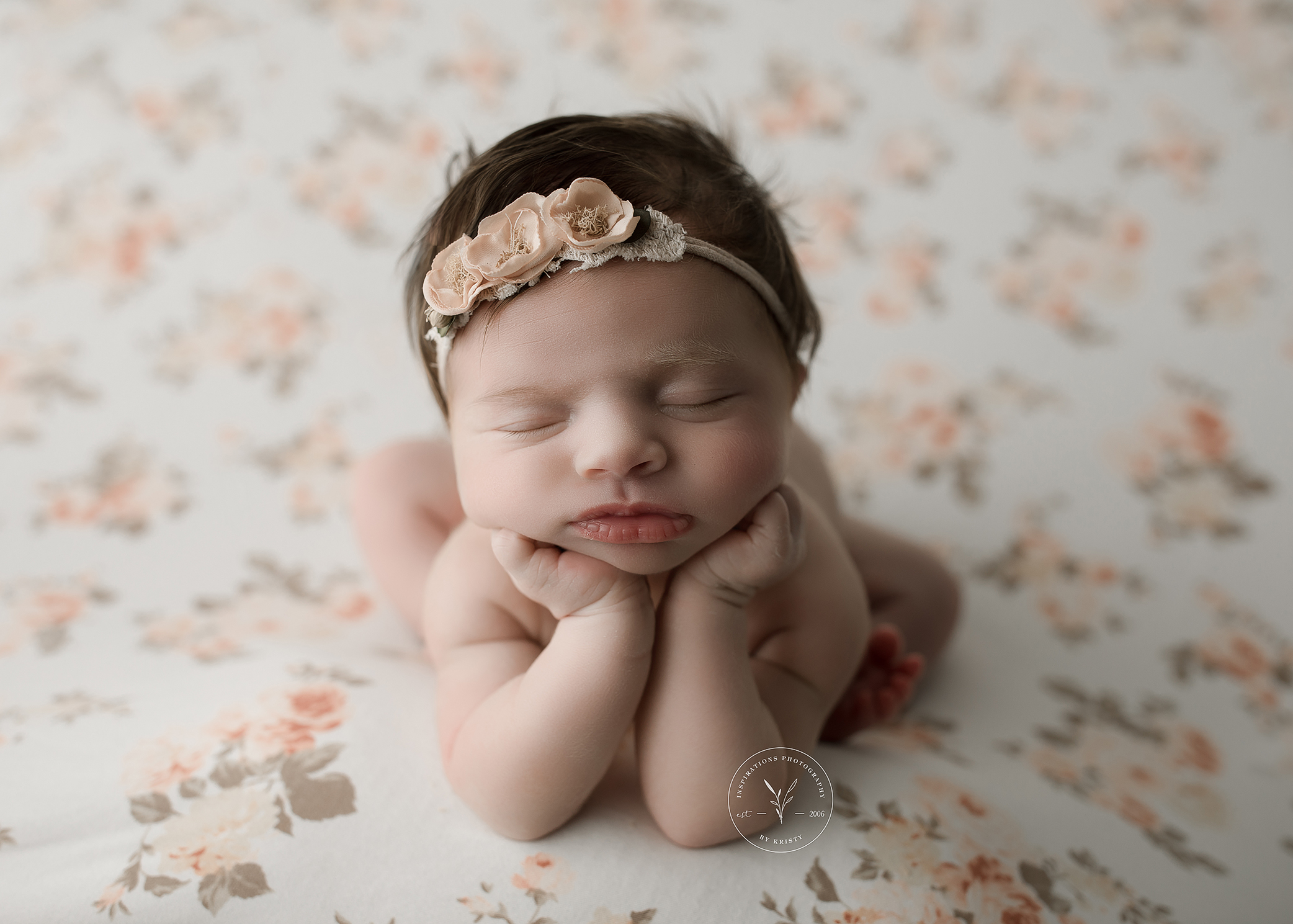 Sweet Peaches and Cream Baby Girl | Leland Newborn Photographer